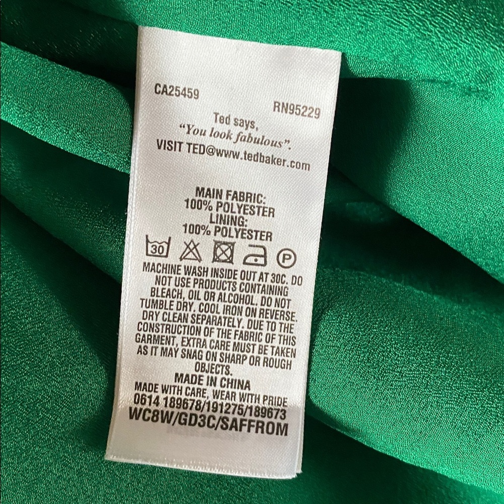 Ted Baker London Emerald Green Pleated Maxi Dress, Size 2 - Picture 13 of 14